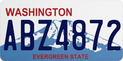 WA license plate ABZ4872