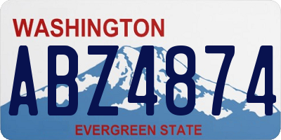 WA license plate ABZ4874