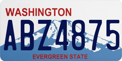 WA license plate ABZ4875