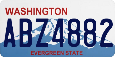 WA license plate ABZ4882