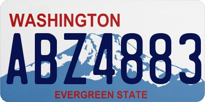 WA license plate ABZ4883