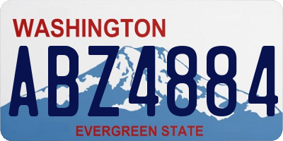 WA license plate ABZ4884
