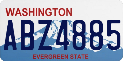 WA license plate ABZ4885