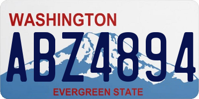 WA license plate ABZ4894