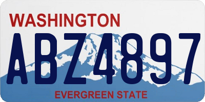WA license plate ABZ4897