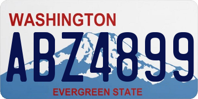 WA license plate ABZ4899
