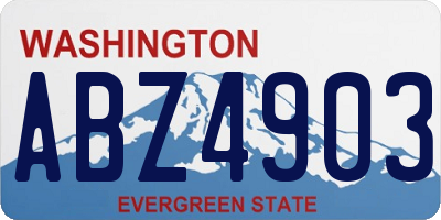 WA license plate ABZ4903