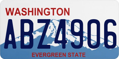 WA license plate ABZ4906