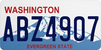 WA license plate ABZ4907