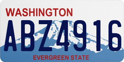 WA license plate ABZ4916