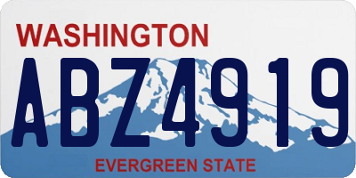 WA license plate ABZ4919