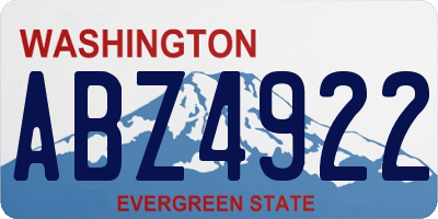 WA license plate ABZ4922