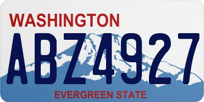 WA license plate ABZ4927