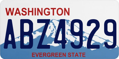 WA license plate ABZ4929