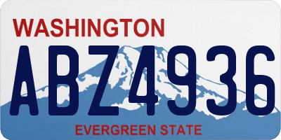 WA license plate ABZ4936