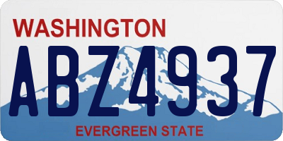 WA license plate ABZ4937