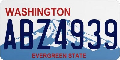 WA license plate ABZ4939