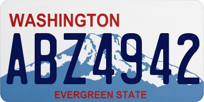 WA license plate ABZ4942