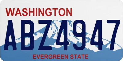 WA license plate ABZ4947