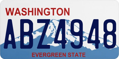 WA license plate ABZ4948