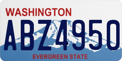 WA license plate ABZ4950