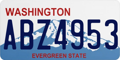 WA license plate ABZ4953