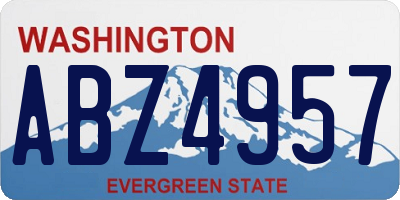 WA license plate ABZ4957