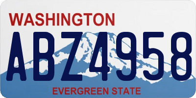 WA license plate ABZ4958