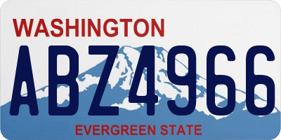 WA license plate ABZ4966