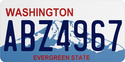 WA license plate ABZ4967