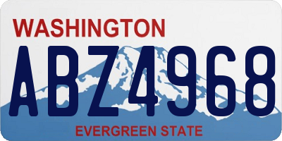 WA license plate ABZ4968