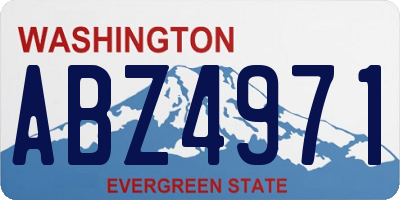 WA license plate ABZ4971