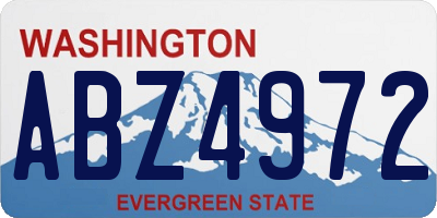 WA license plate ABZ4972