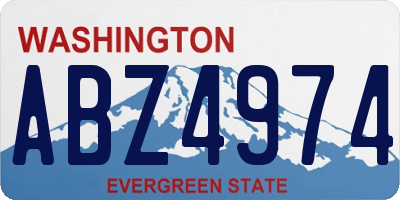 WA license plate ABZ4974