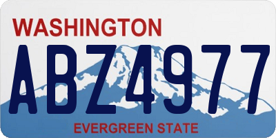 WA license plate ABZ4977