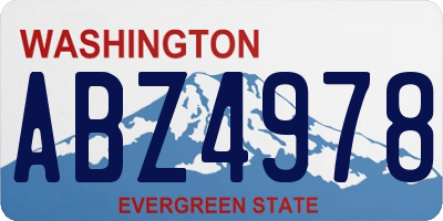 WA license plate ABZ4978