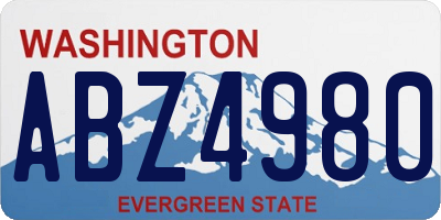 WA license plate ABZ4980