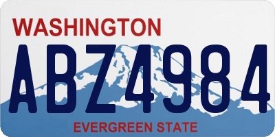 WA license plate ABZ4984
