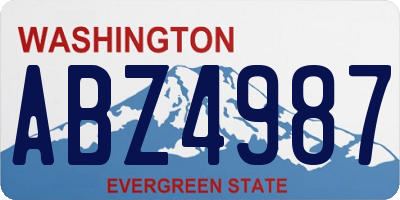 WA license plate ABZ4987