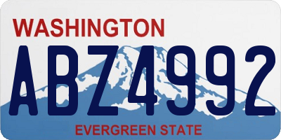 WA license plate ABZ4992