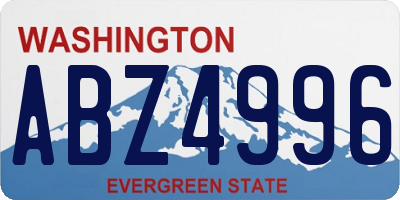 WA license plate ABZ4996