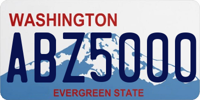 WA license plate ABZ5000
