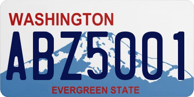 WA license plate ABZ5001