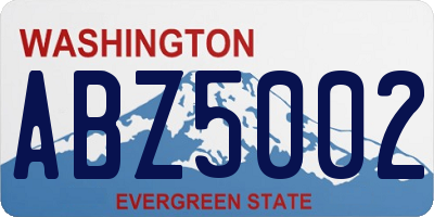 WA license plate ABZ5002