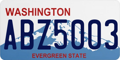WA license plate ABZ5003