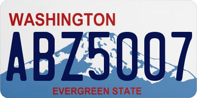 WA license plate ABZ5007