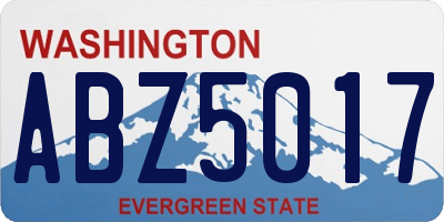 WA license plate ABZ5017