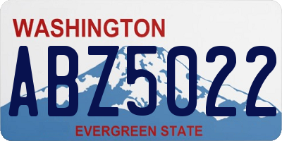 WA license plate ABZ5022