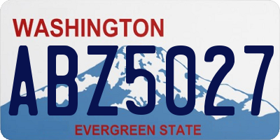 WA license plate ABZ5027