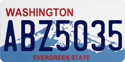 WA license plate ABZ5035